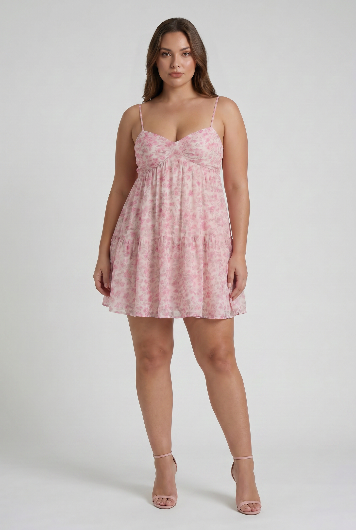 Women's Floral Short Sleeve Wedding Guest Mini Dress