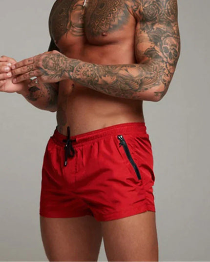 Men's Athletic Swim Shorts with Zippered Pockets