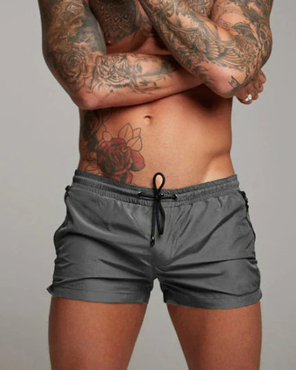Men's Athletic Swim Shorts with Zippered Pockets