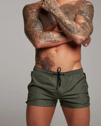 Men's Athletic Swim Shorts with Zippered Pockets