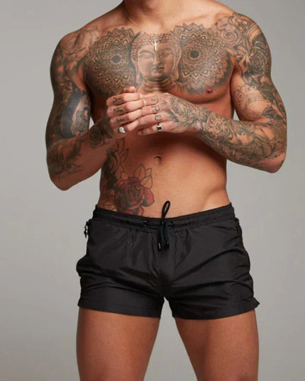 Men's Athletic Swim Shorts with Zippered Pockets