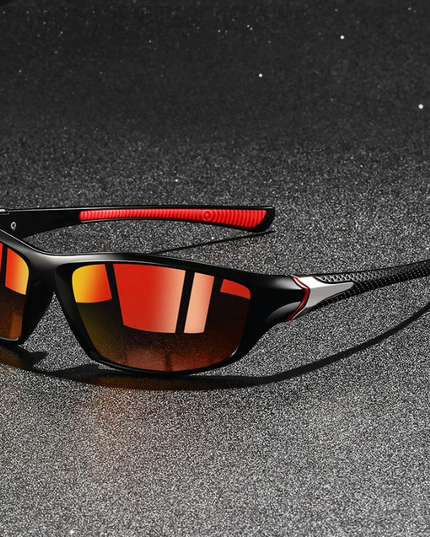 Men's Black Sunglasses with a Bright Temple Accent
