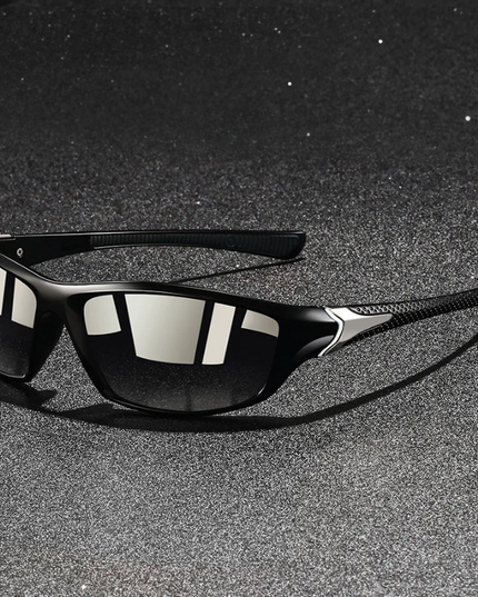 Men's Black Sunglasses with a Bright Temple Accent