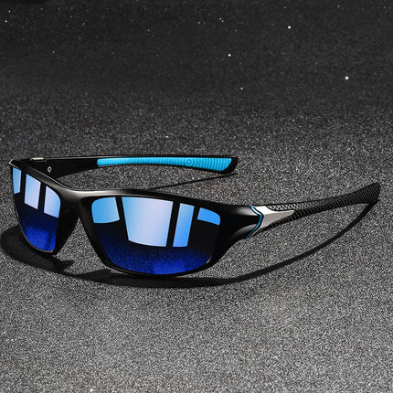 Men's Black Sunglasses with a Bright Temple Accent