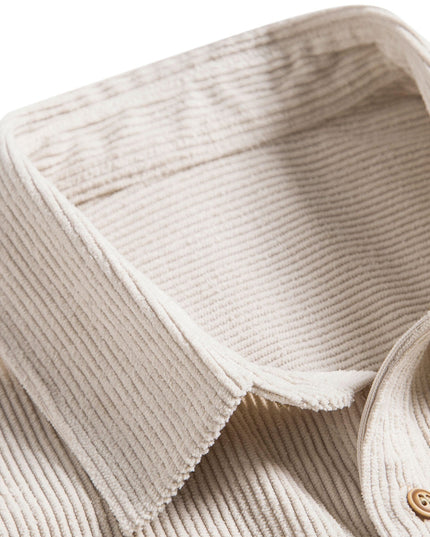 Men's Button-Up Shirt in a Ribbed Short-Sleeve Cut