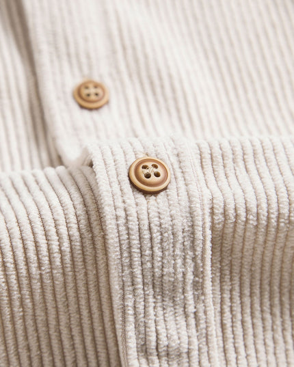 Men's Button-Up Shirt in a Ribbed Short-Sleeve Cut