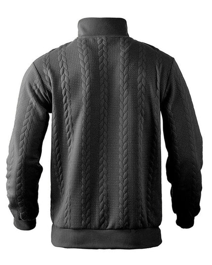 Men's Cable Knit Quarter-Zip Pullover Sweater