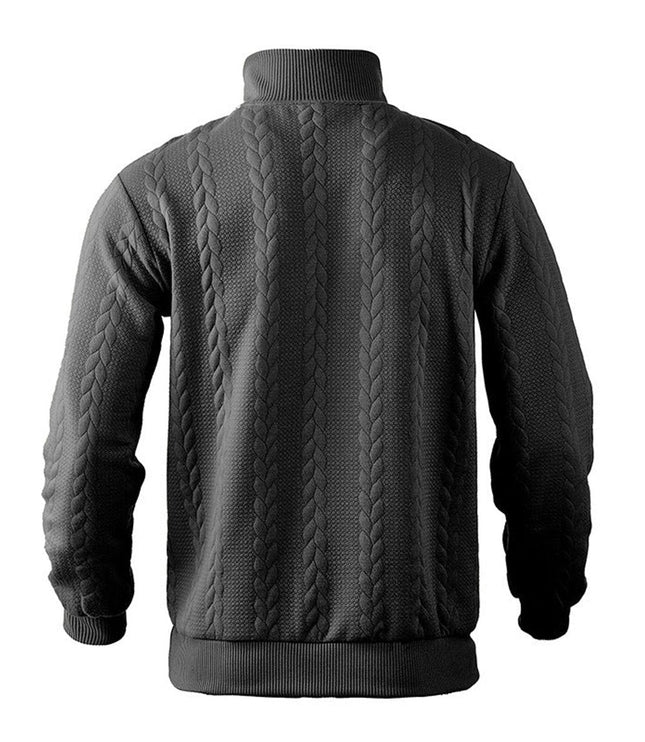 Men's Cable Knit Quarter-Zip Pullover Sweater