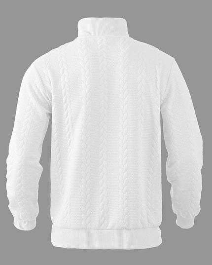 Men's Cable Knit Quarter-Zip Pullover Sweater