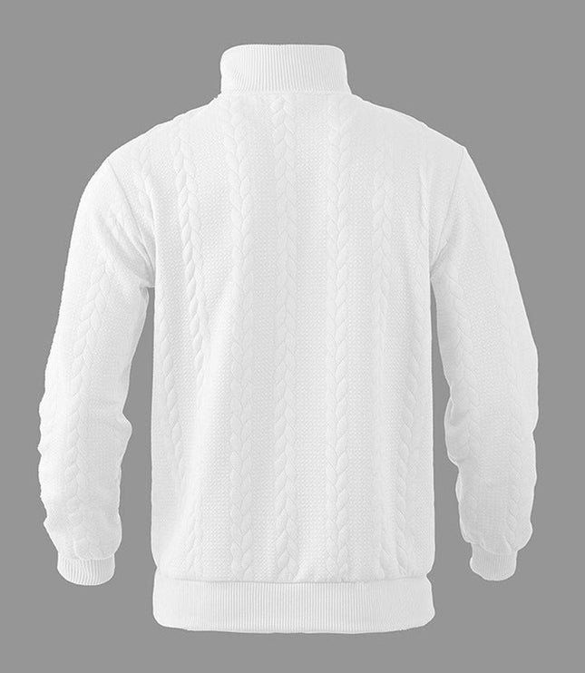 Men's Cable Knit Quarter-Zip Pullover Sweater