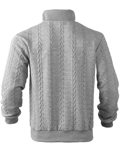 Men's Cable Knit Quarter-Zip Pullover Sweater