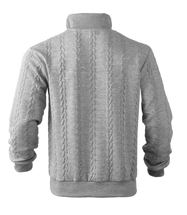 Men's Cable Knit Quarter-Zip Pullover Sweater