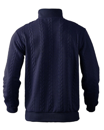 Men's Cable Knit Quarter-Zip Pullover Sweater