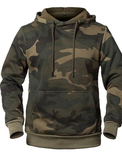 Men's Camo Pullover Hoodie with a Drawstring Hood