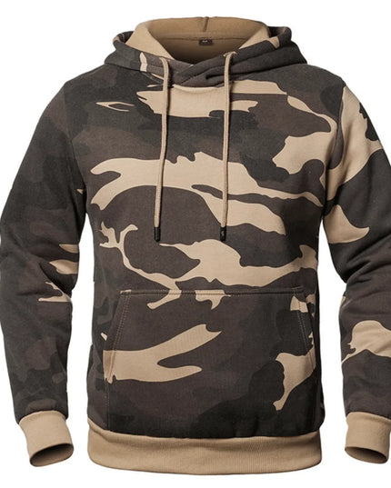 Men's Camo Pullover Hoodie with a Drawstring Hood