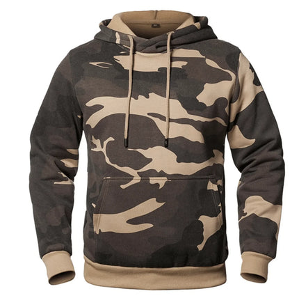 Men's Camo Pullover Hoodie with a Drawstring Hood