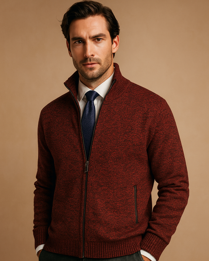 Men's Cardigan with a Full-Length Zip and Pockets