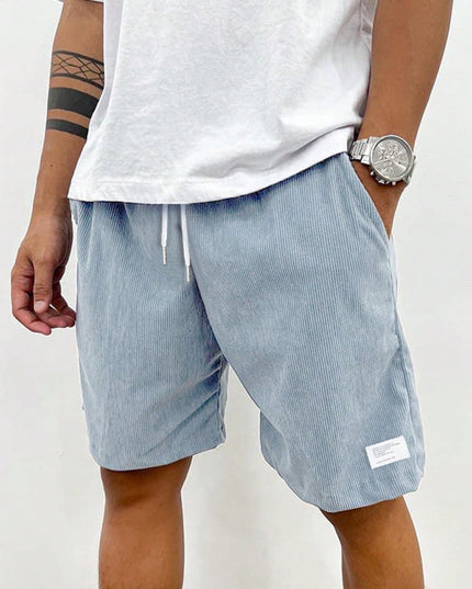 Men's Casual Corduroy Shorts with an Elastic Drawstring