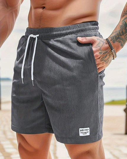 Men's Casual Corduroy Shorts with an Elastic Drawstring