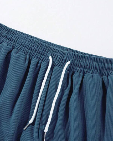 Men's Casual Corduroy Shorts with an Elastic Drawstring