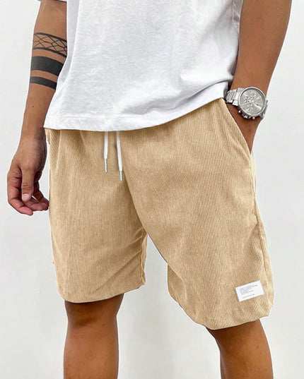 Men's Casual Corduroy Shorts with an Elastic Drawstring