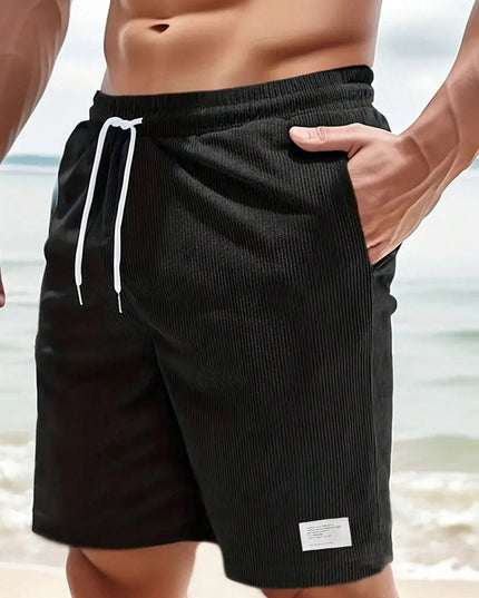 Men's Casual Corduroy Shorts with an Elastic Drawstring