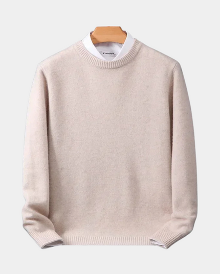 Men's Contrast-Collar Pullover in a Cashmere-Feel Knit