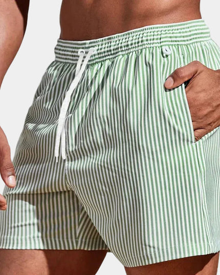 Men's Drawstring Shorts in a Fine Stripe Print