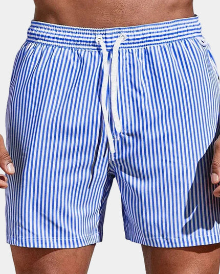 Men's Drawstring Shorts in a Fine Stripe Print