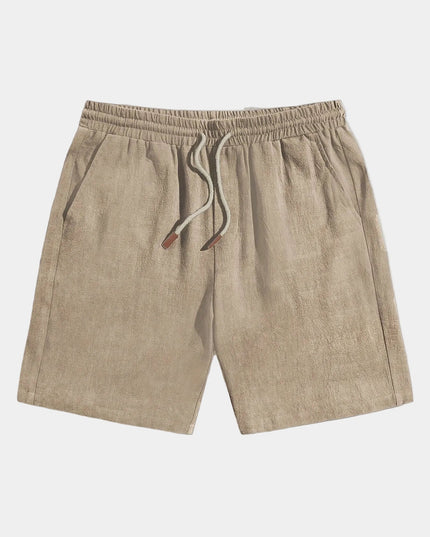 Men's Drawstring Shorts in a Linen-Look Weave