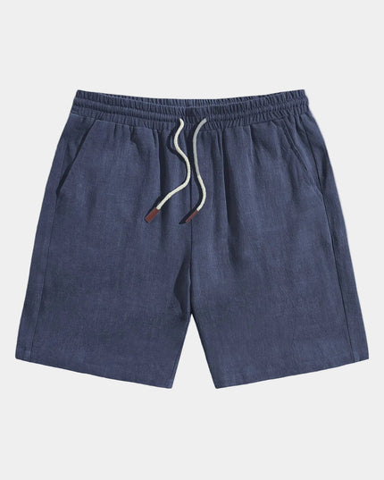 Men's Drawstring Shorts in a Linen-Look Weave