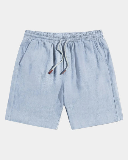 Men's Drawstring Shorts in a Linen-Look Weave