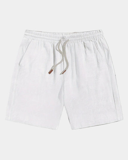 Men's Drawstring Shorts in a Linen-Look Weave