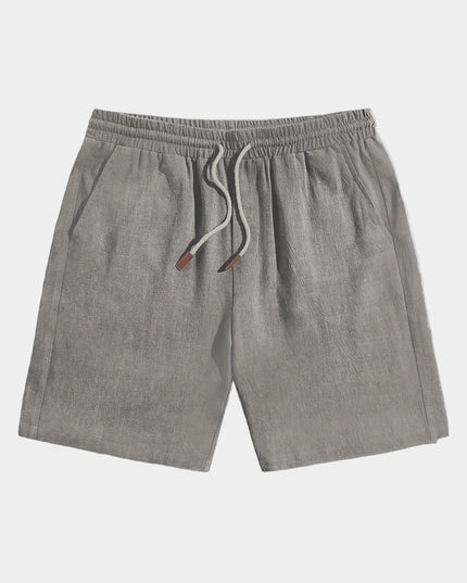 Men's Drawstring Shorts in a Linen-Look Weave