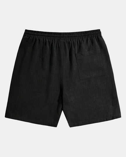 Men's Drawstring Shorts in a Linen-Look Weave