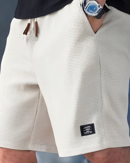 Men's Drawstring Shorts in a Waffle Knit Texture