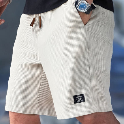 Men's Drawstring Shorts in a Waffle Knit Texture