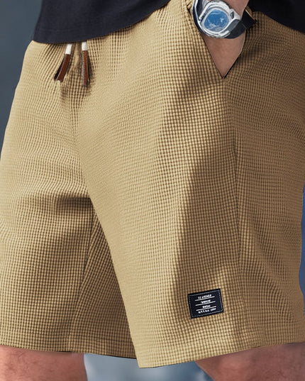Men's Drawstring Shorts in a Waffle Knit Texture