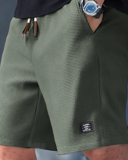 Men's Drawstring Shorts in a Waffle Knit Texture