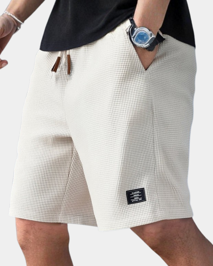 Men's Drawstring Shorts in a Waffle Knit Texture