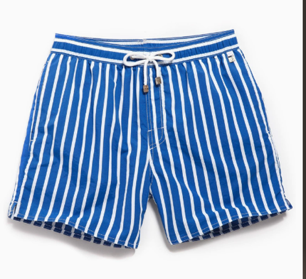 Men's Drawstring Swim Shorts in a Vertical Stripe