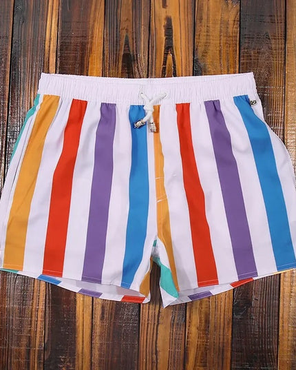 Men's Drawstring Swim Shorts in a Vertical Stripe