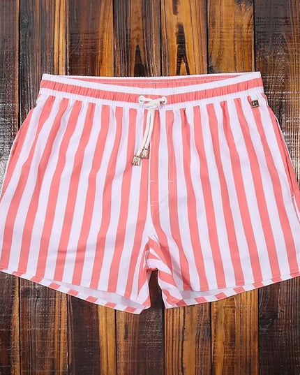 Men's Drawstring Swim Shorts in a Vertical Stripe