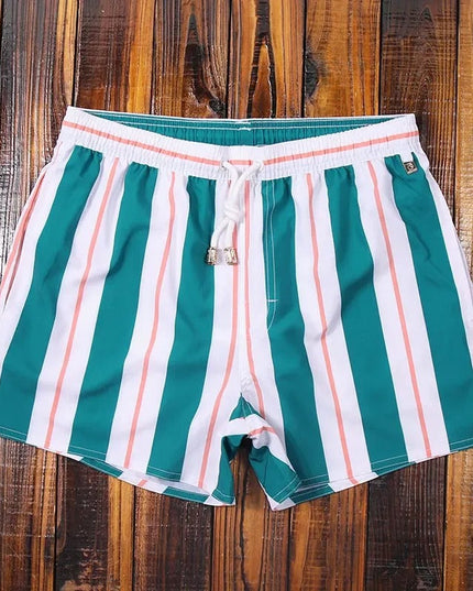Men's Drawstring Swim Shorts in a Vertical Stripe
