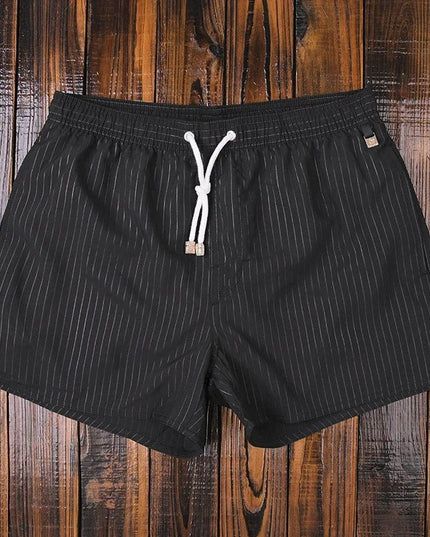 Men's Drawstring Swim Shorts in a Vertical Stripe