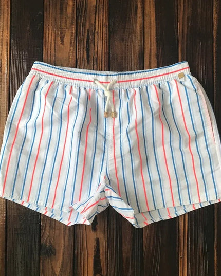 Men's Drawstring Swim Shorts in a Vertical Stripe