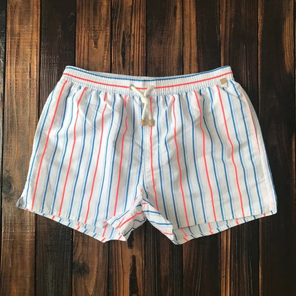 Men's Drawstring Swim Shorts in a Vertical Stripe