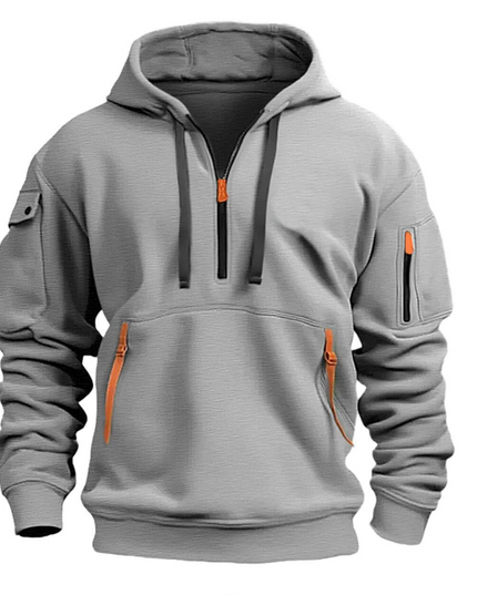 Men's Everyday Long Sleeve Zip Pocket Winter Hoodie