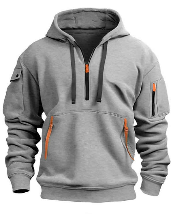 Men's Everyday Long Sleeve Zip Pocket Winter Hoodie
