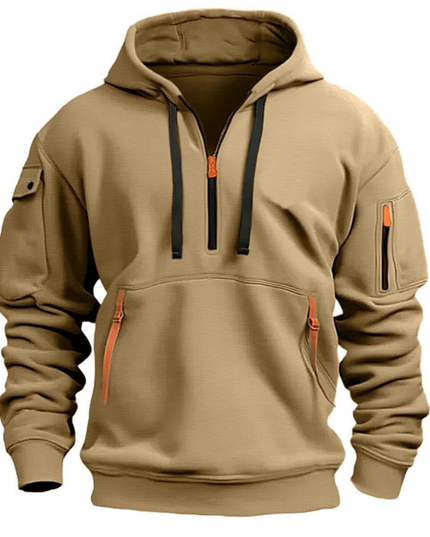 Men's Everyday Long Sleeve Zip Pocket Winter Hoodie